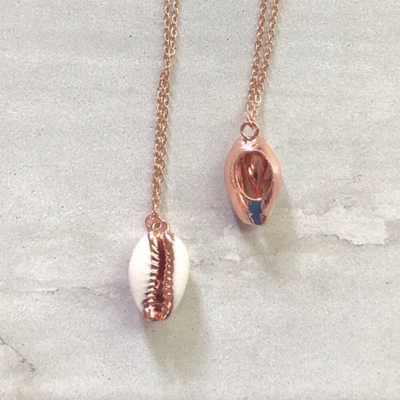 Rose Gold Cowrie Shell Necklace - Picture 8 of 9